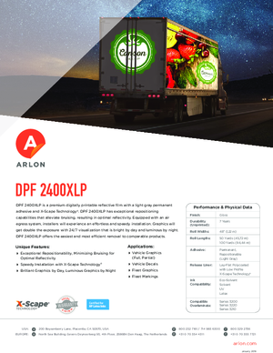 Arlon DPF 2400XLP  Reflective Film with Low Profile X-Scape Technology®
