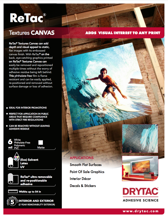 Drytac Retac Texture Vinyl for Wall, 6mil