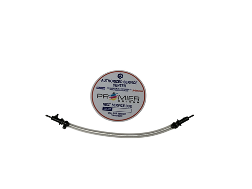 Premier Colour solvent resistant ink pump tube for Roland printers, clear flexible tubing with black connectors.
