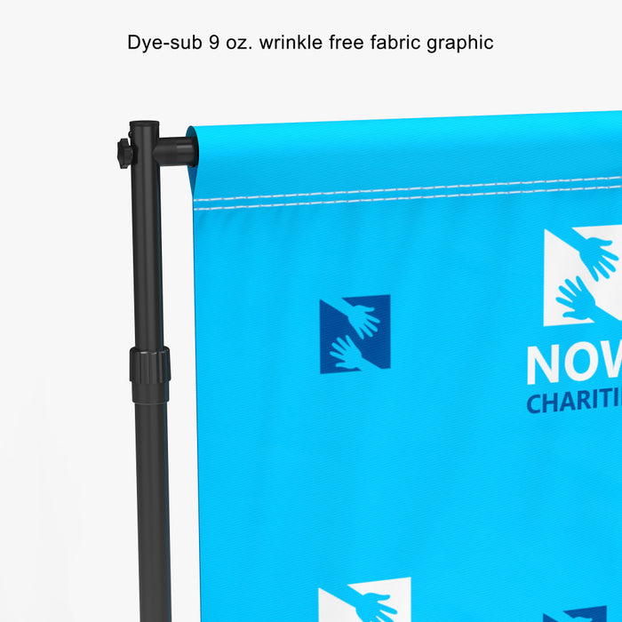 Telescopic Step and Repeat Banner Stand, Custom sizes - 8'x8', 9'x8', 10'x8'