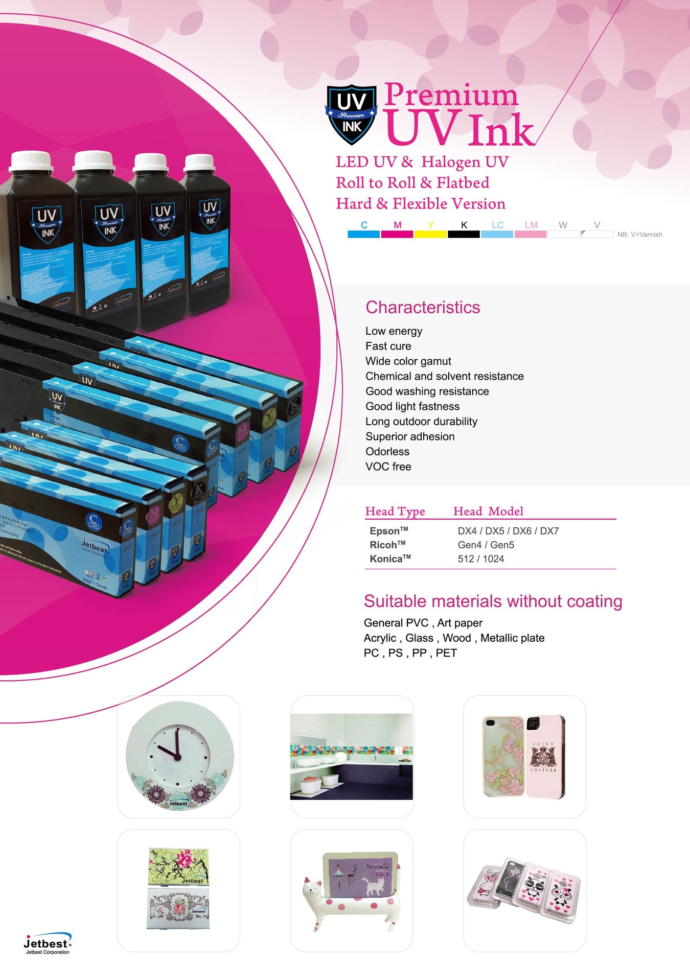 Jetbest UV-LED Ink for Konica Minolta Printheads