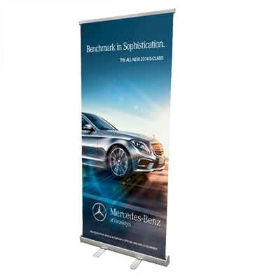 Small Retractable Roll-Up Banner Stand, 33" x 78"