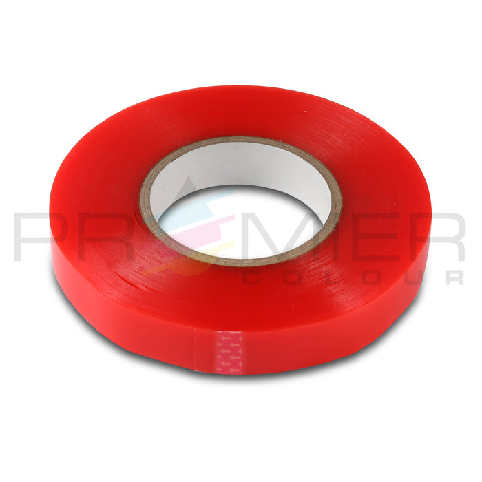 Cinta adhesiva de doble cara acrílica roja para servicio pesado, 1" x 164'